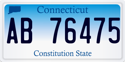 CT license plate AB76475