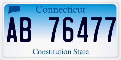 CT license plate AB76477