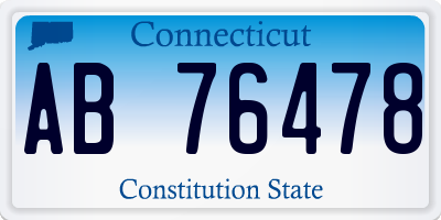 CT license plate AB76478