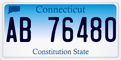 CT license plate AB76480