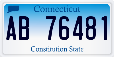 CT license plate AB76481