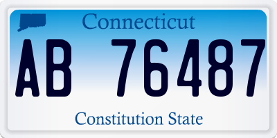 CT license plate AB76487
