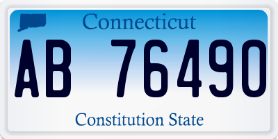 CT license plate AB76490