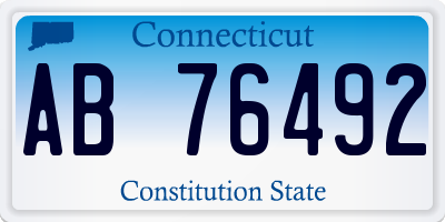 CT license plate AB76492