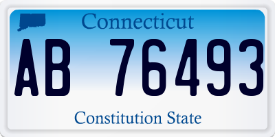 CT license plate AB76493