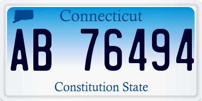 CT license plate AB76494