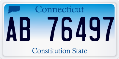 CT license plate AB76497