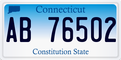 CT license plate AB76502