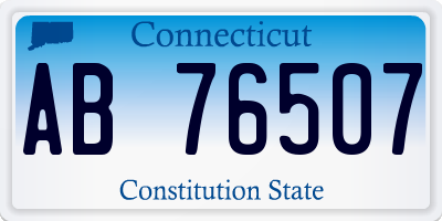 CT license plate AB76507