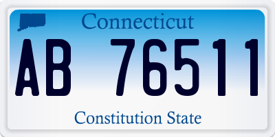 CT license plate AB76511