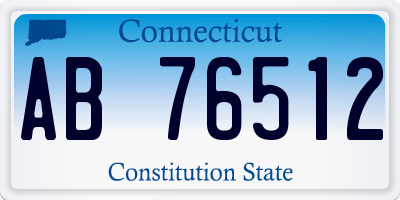 CT license plate AB76512