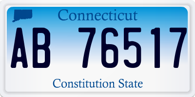 CT license plate AB76517