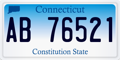 CT license plate AB76521