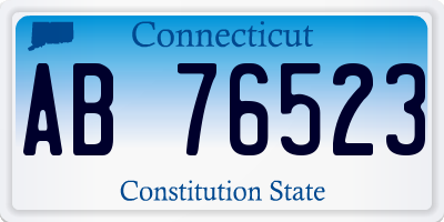 CT license plate AB76523