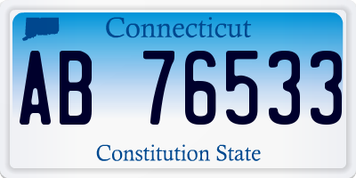 CT license plate AB76533