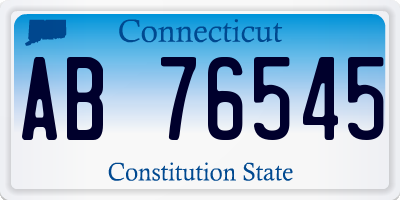 CT license plate AB76545