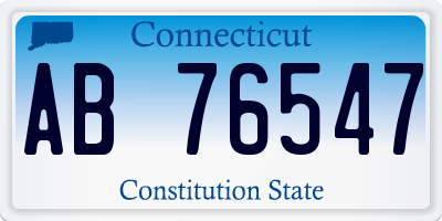 CT license plate AB76547