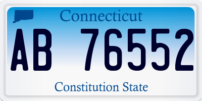 CT license plate AB76552