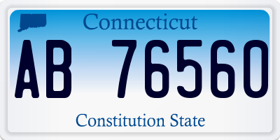 CT license plate AB76560