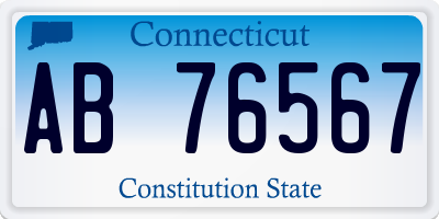 CT license plate AB76567