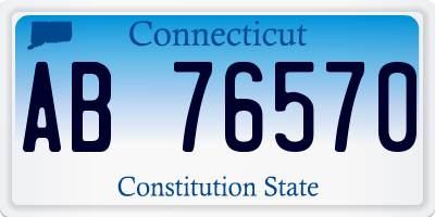 CT license plate AB76570