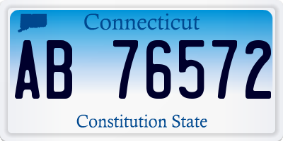CT license plate AB76572