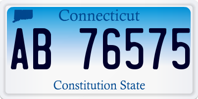 CT license plate AB76575