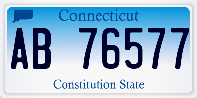 CT license plate AB76577