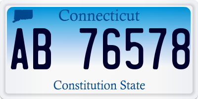 CT license plate AB76578