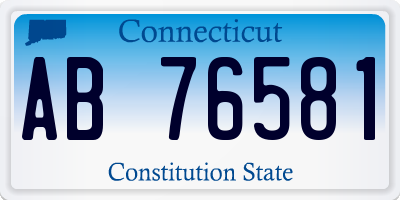 CT license plate AB76581