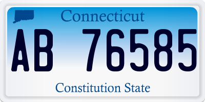 CT license plate AB76585