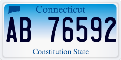 CT license plate AB76592