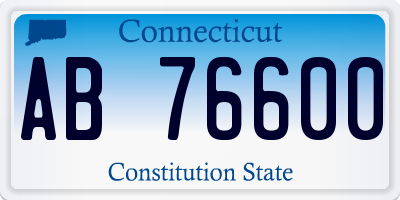 CT license plate AB76600
