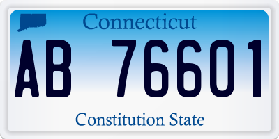 CT license plate AB76601