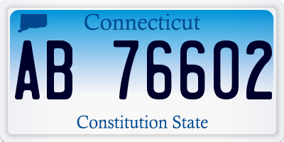 CT license plate AB76602