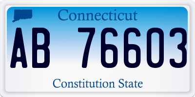 CT license plate AB76603