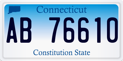 CT license plate AB76610