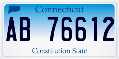CT license plate AB76612