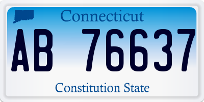 CT license plate AB76637