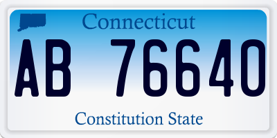 CT license plate AB76640