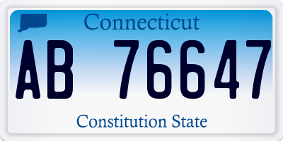 CT license plate AB76647