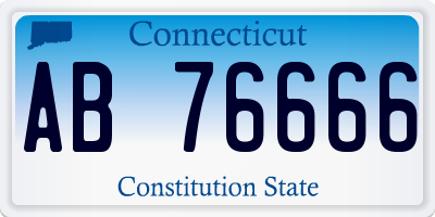 CT license plate AB76666