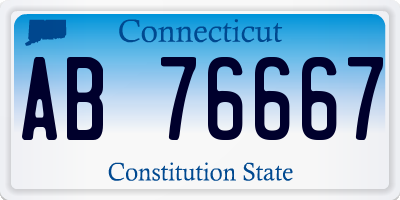 CT license plate AB76667