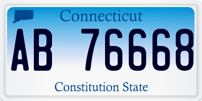 CT license plate AB76668