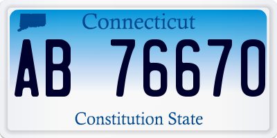 CT license plate AB76670