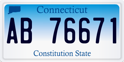 CT license plate AB76671