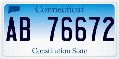 CT license plate AB76672