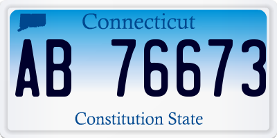 CT license plate AB76673