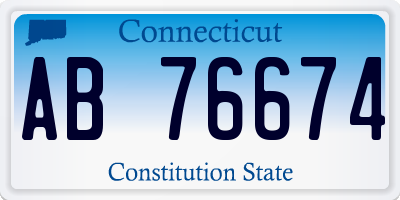 CT license plate AB76674