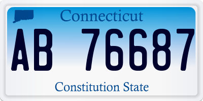 CT license plate AB76687